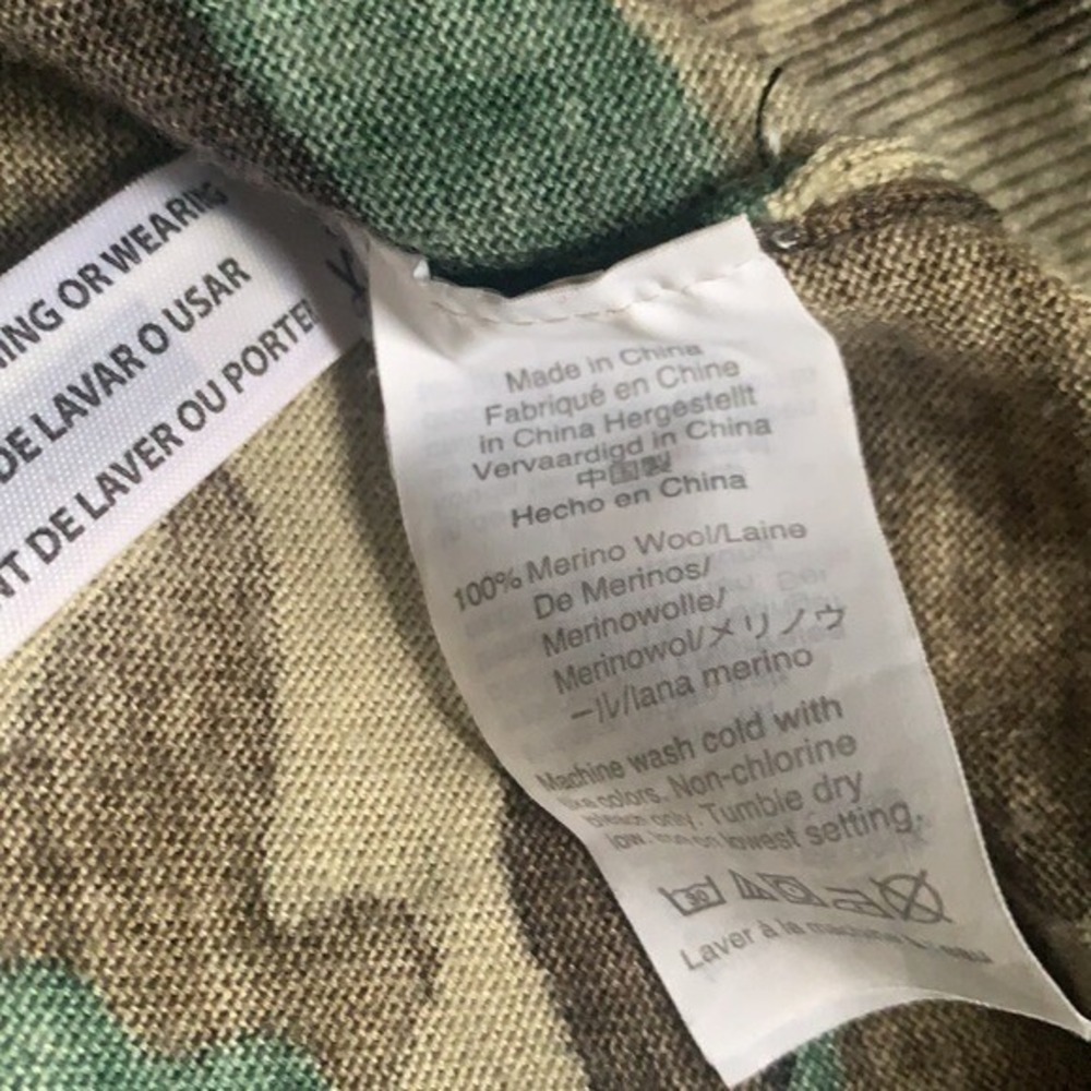 J.Crew Tippi Camo Merino Wool Crewneck Sweater Green Brown Preppy Medium - Picture 10 of 10
